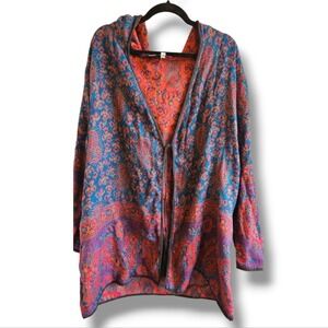Culture Shop Multi-Color Paisley Printed Hoodie Cardigan Size Medium/Large